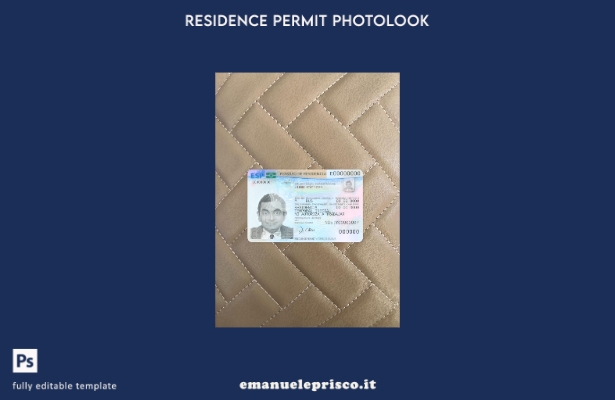 modello FRONTALE photolook della carta di residenza in stile verificato in Spagn